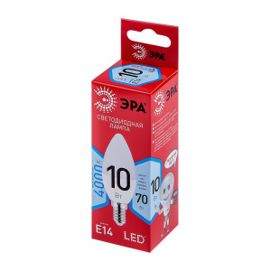 Лампочка светодиодная ЭРА RED LINE LED B35-10W-840-E14 R Е14 / E14 10 Вт свеча нейтральный белый свет