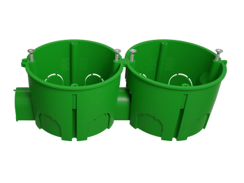 ЭРА Коробка установочная KUTS1-68-45-green зеленая 68х45мм для твердых стен с саморезами, один стыковочный узел IP20