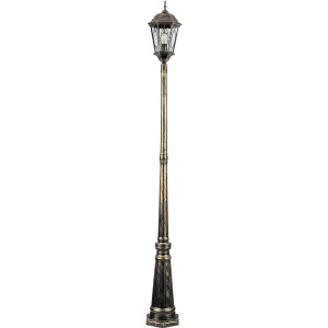 FERON Светильник садово-парковый PL156 столб шестигранный 60W E27 230V, черное золото
