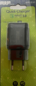 Сетевое зарядное устройство MRM S30 5V/3A 1USB QC3.0  18W Black (в блистере)