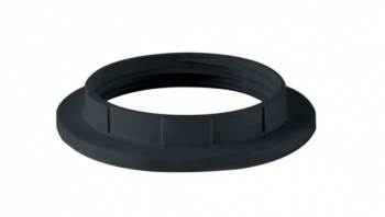 Кольцо для патрона Е14, термостойкий пластик, черный, TDM
