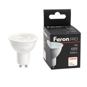 FERON Лампа светодиодная, (7W) 230V GU10 4000K MR16 с линзой 38 градусов, LB-1607 от оптового интернет-магазина Макел25.