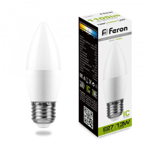 FERON Лампа светодиодная LB-970 Свеча E27 13W 4000K