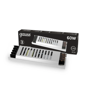 Gauss Блок питания LED STRIP PS 60W 12V - ультратонкий для лайтбоксов