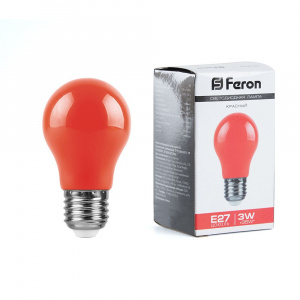 FERON Лампа светодиодная LB-375 E27 3W красный