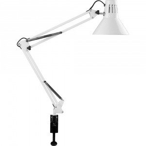 FERON Светильник настольный DE1430 под лампу E27, max 60W, 230V на струбцине, белый*