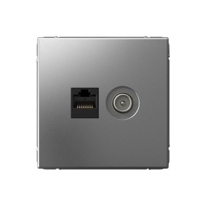 Изображение товара Systeme Electric ARTGALLERY РОЗЕТКА двойная ТВ + компьютерная RJ45, кат. 5Е, СТАЛЬ