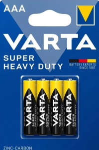 VARTA Батарейки мизинчиковые SUPER LIFE R03 AAA BL4 Heavy Duty 1.5V (2003)