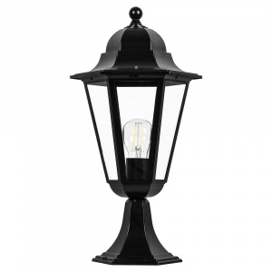 FERON Светильник садово-парковый 6204/PL6204 шестигранный на постамент 100W E27 230V, черный