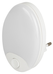 ЭРА Ночник - светильник светодиодный NN-623-SW-W в розетку с выключателем белый