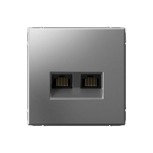 Изображение товара Systeme Electric ARTGALLERY РОЗЕТКА двойная компьютерная RJ45+RJ45, кат.6А, механизм, СТАЛЬ