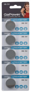 GoPower Батарейка CR2016 BL5 Lithium 3V (5/100/2000)