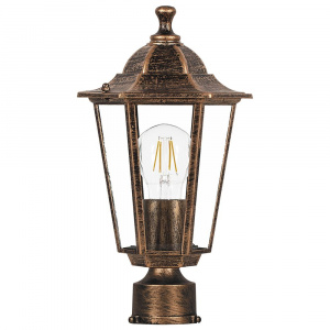 FERON Светильник садово-парковый 6203/PL6203 шестигранный на столб 100W E27 230V, черное золото