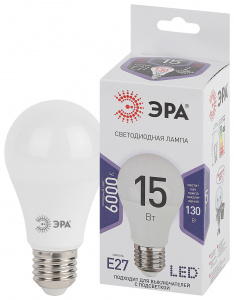 Лампочка светодиодная ЭРА STD LED A60-15W-860-E27 E27 / Е27 15Вт груша холодный дневной свет