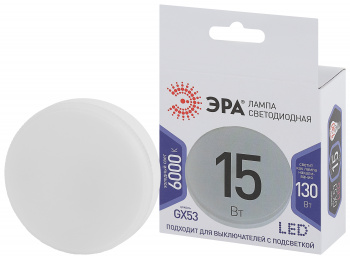Лампочка светодиодная ЭРА STD LED GX-15W-860-GX53 GX53 15Вт таблетка холодный дневной свет
