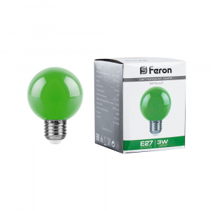 FERON Лампа светодиодная LB-371 Шар E27 3W зеленый