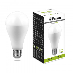 FERON Лампа светодиодная, (30W) 230V E27 4000K A80, LB-130