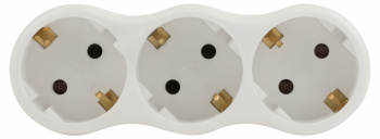 Разветвитель электрический ЭРА SPx-3e-W на 3 розетки с заземлением 16А белый