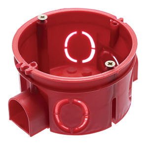 STEKKER Подрозетник с кабель-каналом для сплошных стен, красный, EBX20-01-1