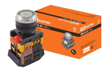 Изображение товара Кнопка ABLFS-22 прозрачн. d22мм неон/230В 1з+1р TDM