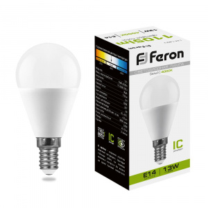 FERON Лампа светодиодная LB-950 Шарик E14 13W 4000K