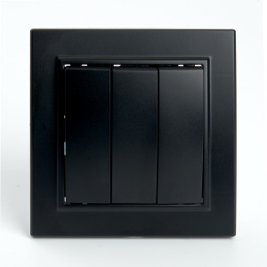 STEKKER Выключатель электрический 3-клавишный, серия Эрна, PSW10-9007-03, черный