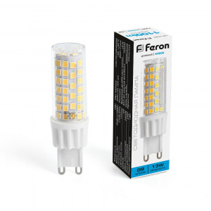 FERON Лампа светодиодная, (13W) 230V G9 6400K JCD, LB-436