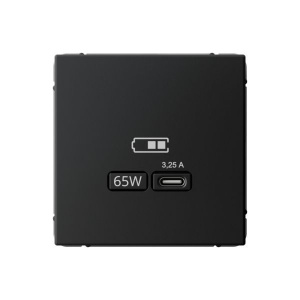Изображение товара Systeme Electric ARTGALLERY USB РОЗЕТКА тип-С 65Вт высокоскор.заряд. QC, PD, механизм, КАРБОН