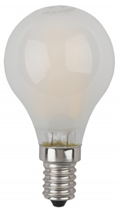 Лампочка светодиодная ЭРА F-LED P45-7W-840-E14 frost Е14 / E14 7Вт филамент шар матовый нейтральный белый свет