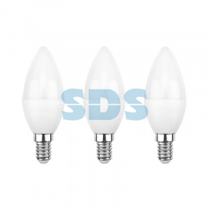 Лампа светодиодная Свеча CN 9,5Вт E14 903Лм 4000K нейтральный свет (3 шт/уп) REXANT