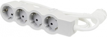 Legrand Удлинитель серии "Стандарт" 4 x 2К+З с кабелем 1,5 м., цвет: бело-серый