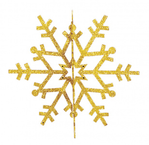 Елочная фигура Снежинка резная 3D, 61 см, цвет золотой