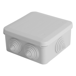 STEKKER Коробка разветвительная 100*100*50мм, 6 вводов, IP55, светло-серая, EBX10-36-55 (GE41255)