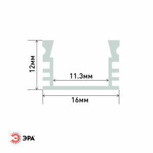 ЭРА 1612-1 Накладной анодированный профиль CAB 261 16х12 мм, 2м