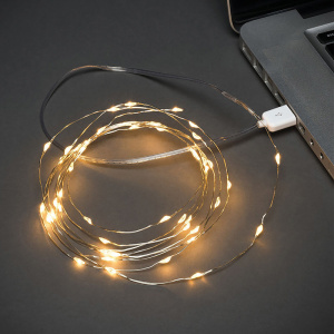 Гирлянда Роса 5 м, 50 LED, USB, теплое белое свечение NEON-NIGHT