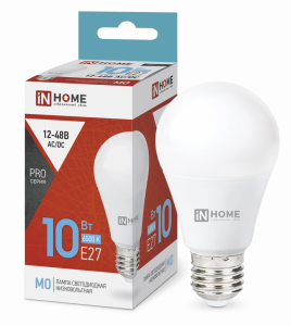 IN HOME Лампа светодиодная низковольтная LED-MO-PRO 10Вт 12-48В Е27 6500К 900Лм