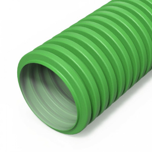 ПРОМРУКАВ Труба гофрированная двустенная ПНД гибкая вентиляционная зеленая (RAL 6029) d63 мм (50м/уп)