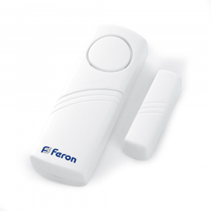 FERON Звонок-сигнализация дверной беспроводной 007-D Электрический 1 мелодия белый с питанием от батареек
