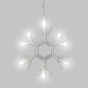 Фигура светодиодная Снежинка на присоске с подвесом, цвет белый