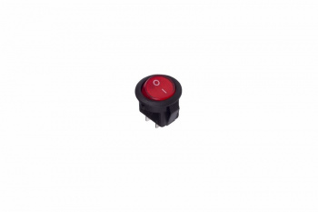 Выключатель клавишный круглый 250V 3А (2с) ON-OFF красный Micro (RWB-105, SC-214) REXANT