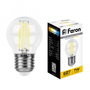 FERON Лампа светодиодная LB-52 Шарик E27 7W 2700K