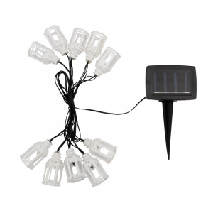Гирлянда садовая (каскад) Керосиновая Лампа 3м, 6500К с аккумулятором и выносной солнечной панелью LAMPER