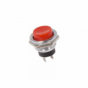 Выключатель-кнопка металл 250V 2А (2с) OFF-(ON) Ø16.2 красная (RWD-306) REXANT