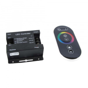 Touch Series контроллер для RGB ленты 12V/24V/18A 3CH/216W/432W с сенсорным пультом (черный)