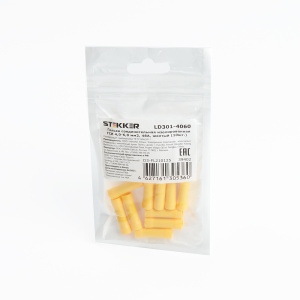 STEKKER Соединители электрические, сечение 4,0-6,0 мм2, 48A, желтый, LD301-4060 ((DIY упаковка 10 шт), гильза соединительная