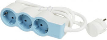Legrand Удлинитель серии "Стандарт" 3 x 2К+З с кабелем 1,5 м., цвет: бело-голубой