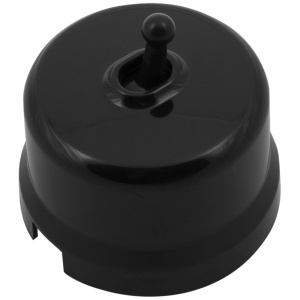 Bironi Выключатель 1кл. перекрестный пластик (тумблерный), черный