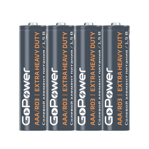 GoPower Батарейка R03 AAA shrink4 Heavy Duty 1.5V (4/48/576)