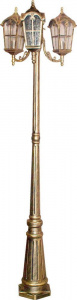 FERON Светильник садово-парковый PL110 столб четырехгранный 3*60W 230V E27, черное золото